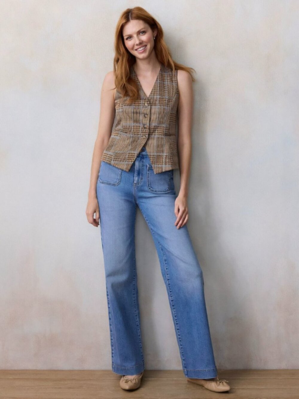 Lauren Conrad Longline V-Neck Vest Medium